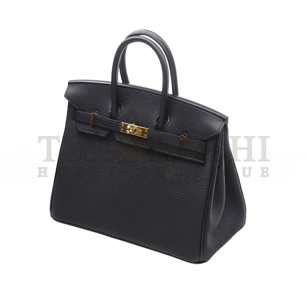 H**me5 BIRKIN 25 TOGO LEATHER BLACK GOLD BUCKLE H028369CC89 (25*20*13cm) Master Quality